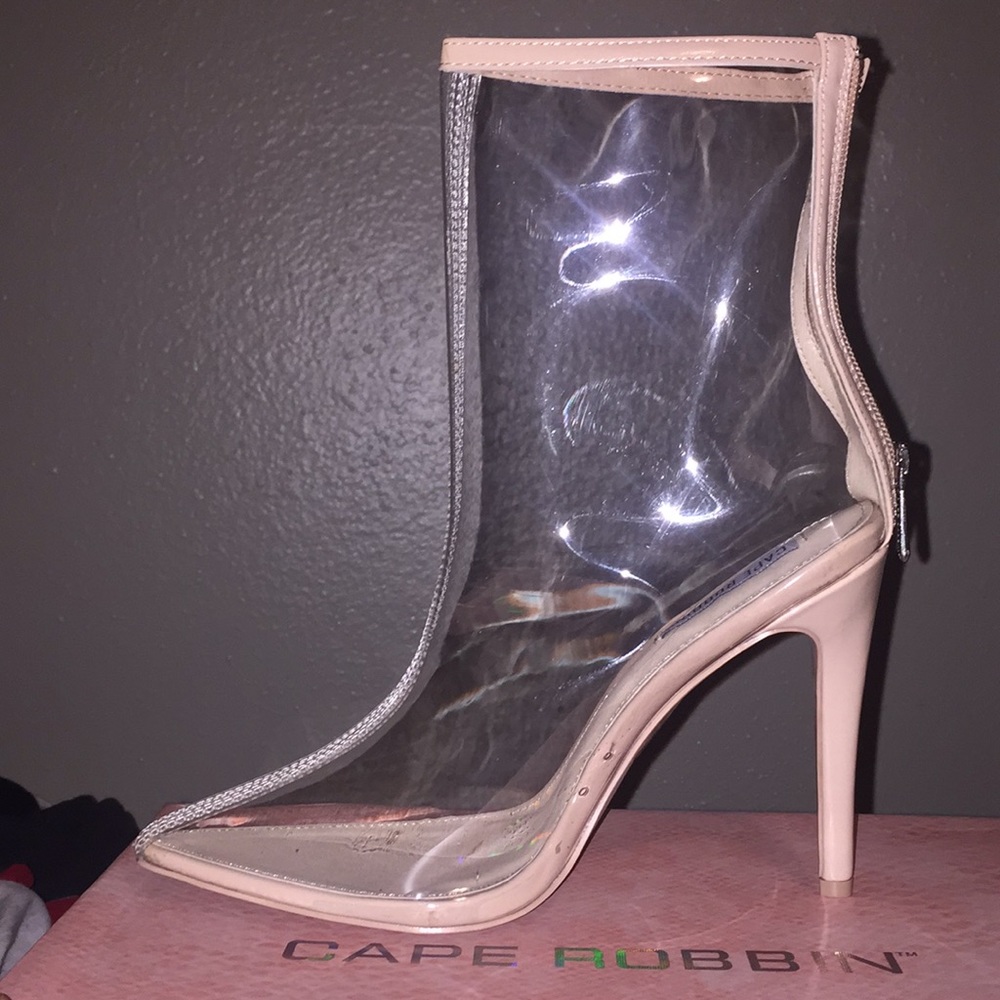 Cape Robbin clear /perpex YEEZY inspo booties NWT